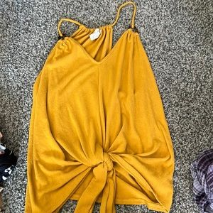 yellow tank top